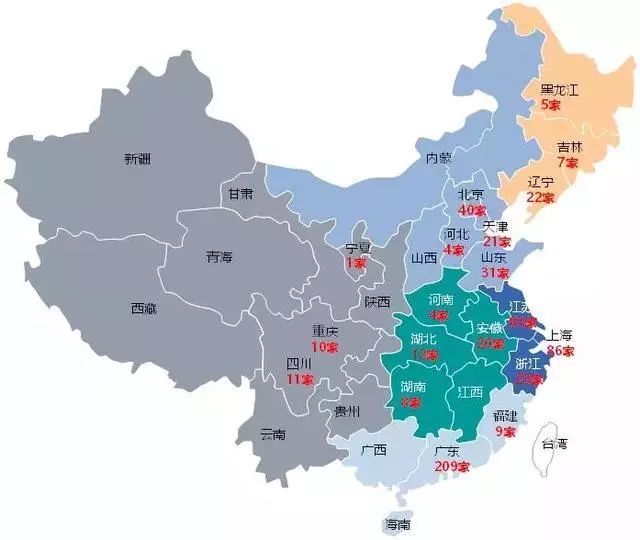 工業機器人系統集成商全國分布圖