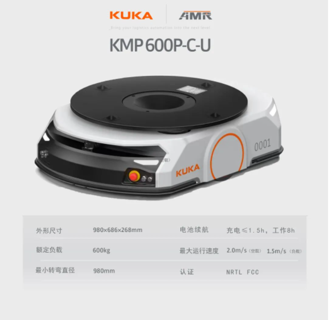 KUKA AMR家族迎新成員，KMP 600P-C-U正式上線！